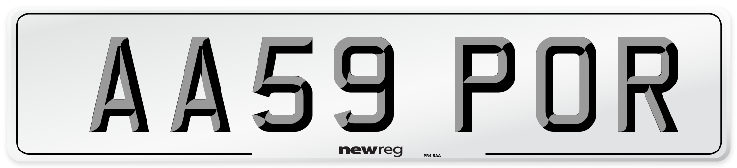 AA59 POR Number Plate from New Reg